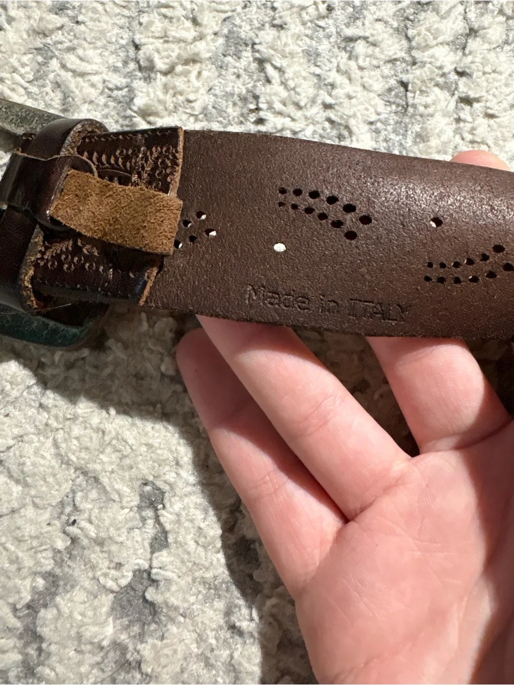 Vintage brown big buckle belt